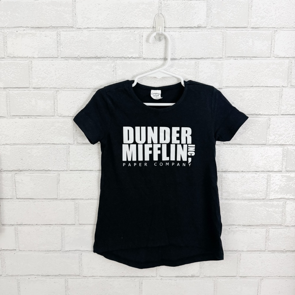 Toddler Girl’s Hi-Lo Black Dunder Mifflin Inc. T-Shirt